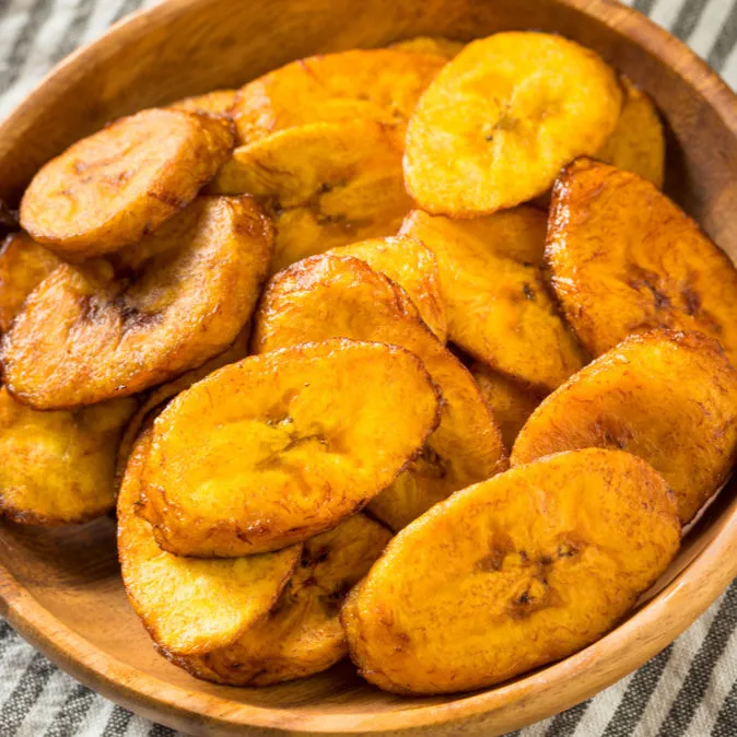 Fried Plantains at N9NA African restaurant Calgary - golden ripe plantain slices